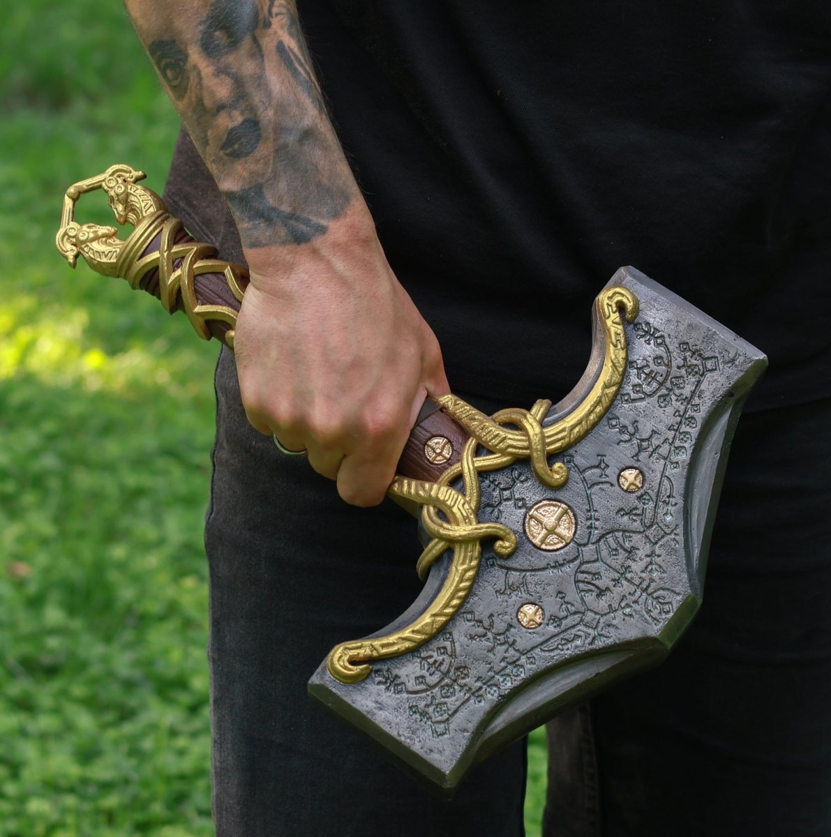 Mjolnir hammer steel version 26.45lb and Luminescent runes from AncientSmithy