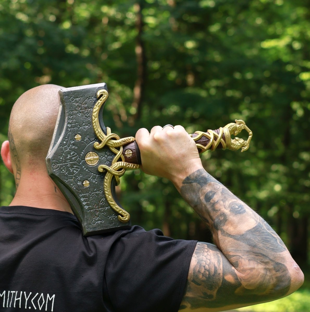 Mjolnir hammer steel version 26.45lb and Luminescent runes from AncientSmithy