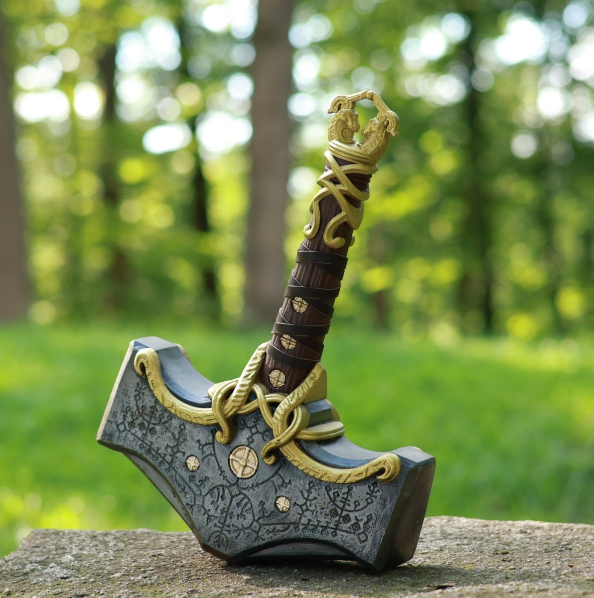 Mjolnir hammer steel version 26.45lb and Luminescent runes from AncientSmithy