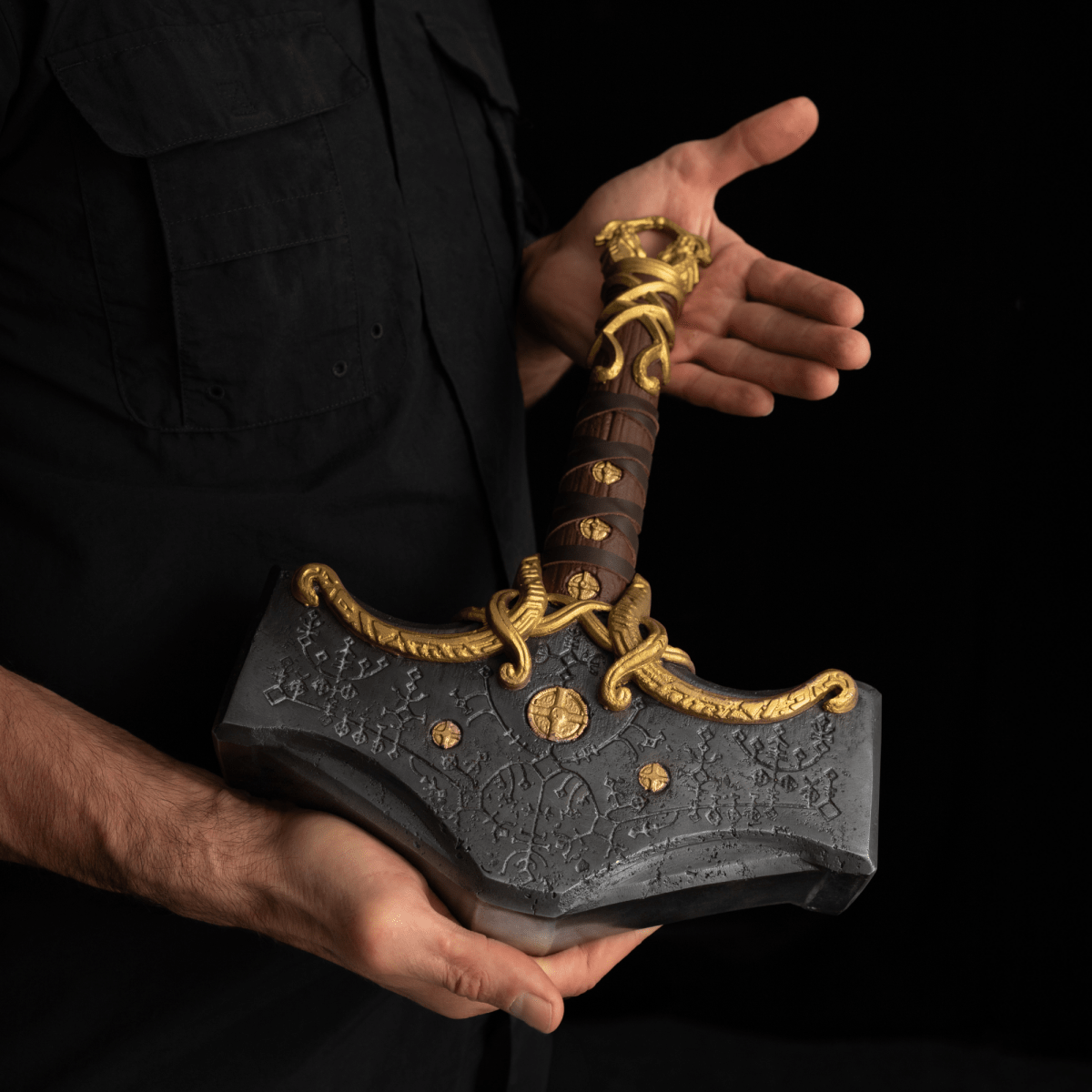 Mjolnir hammer steel version 26.45lb Glow-in-the-Dark Runes from AncientSmithy