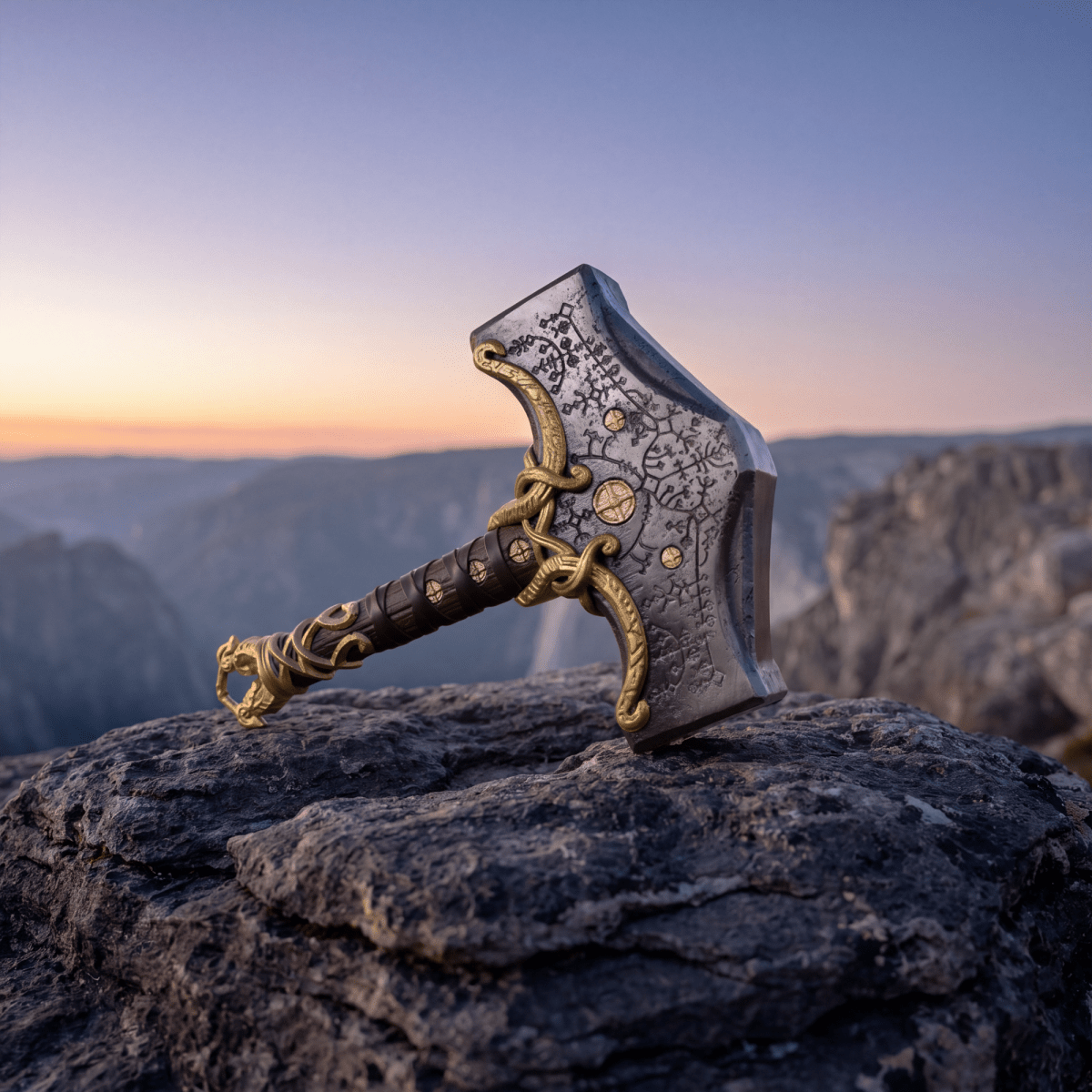 Mjolnir hammer steel version 26.45lb Glow-in-the-Dark Runes from AncientSmithy