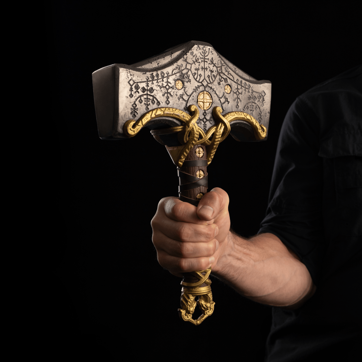 Mjolnir hammer steel version 26.45lb Glow-in-the-Dark Runes from AncientSmithy