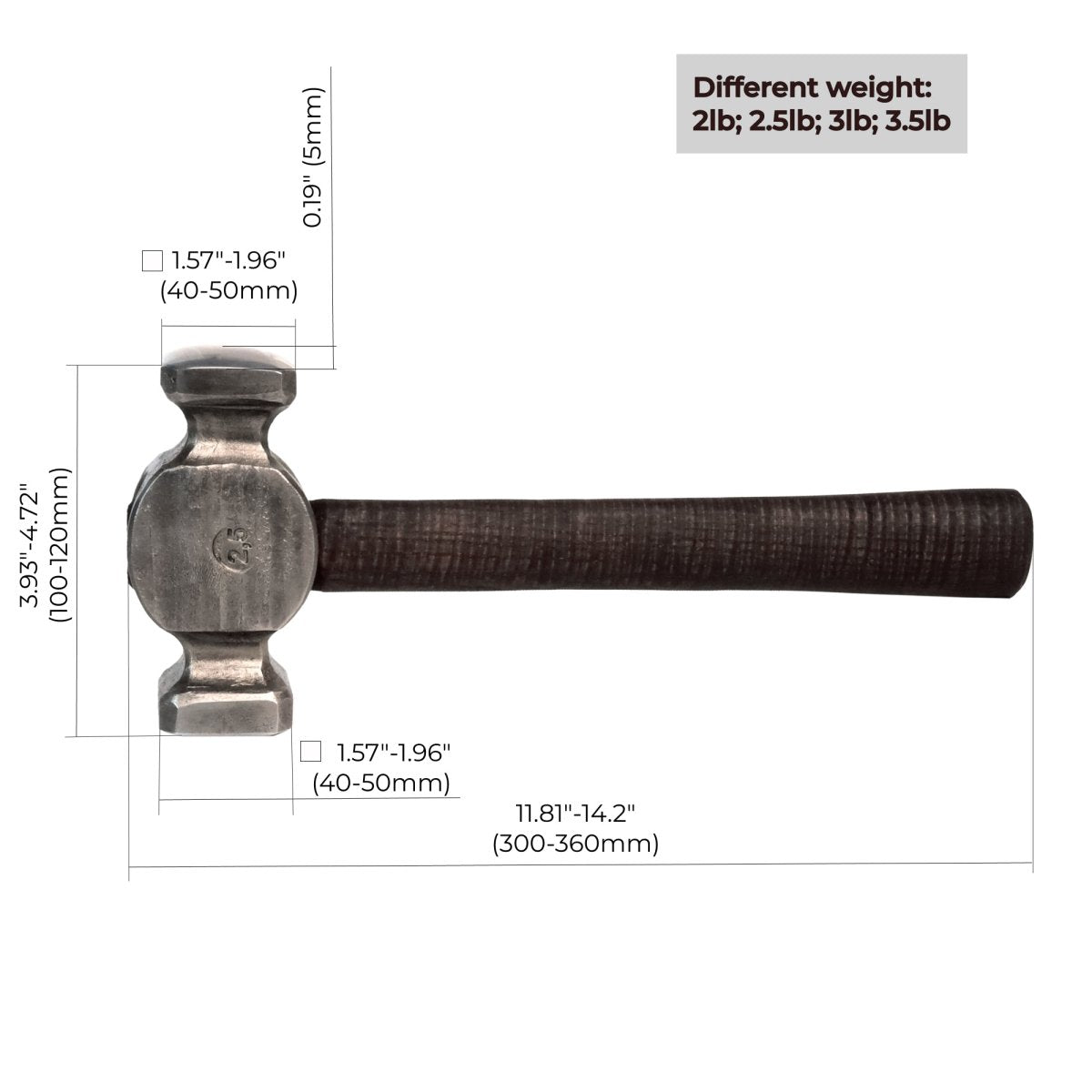 Square Circle Rounding Hammer for blacksmithing from AncientSmithy