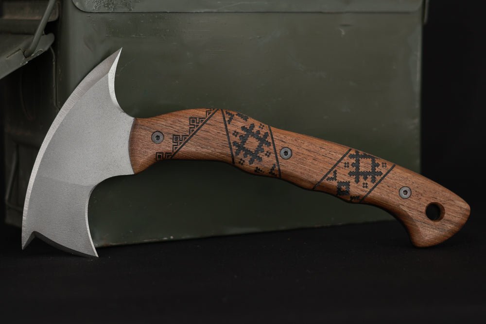 Tactical tomahawk "Perun" with Slavic engravings from AncientSmithy