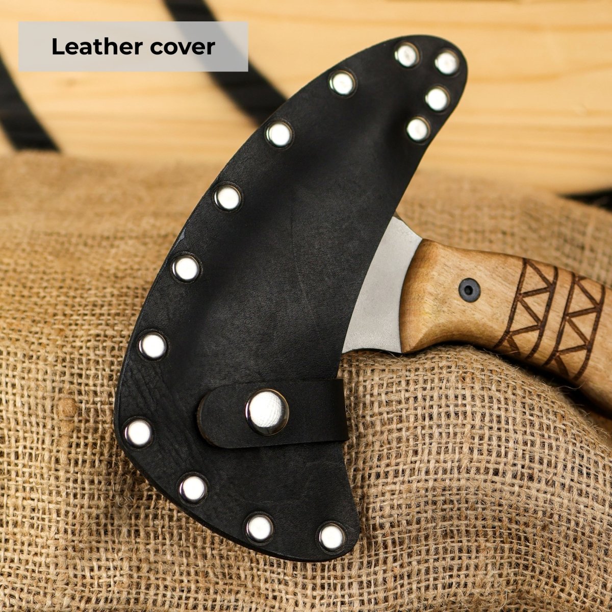 Tactical tomahawk "Sakari" with tribal engraving from AncientSmithy