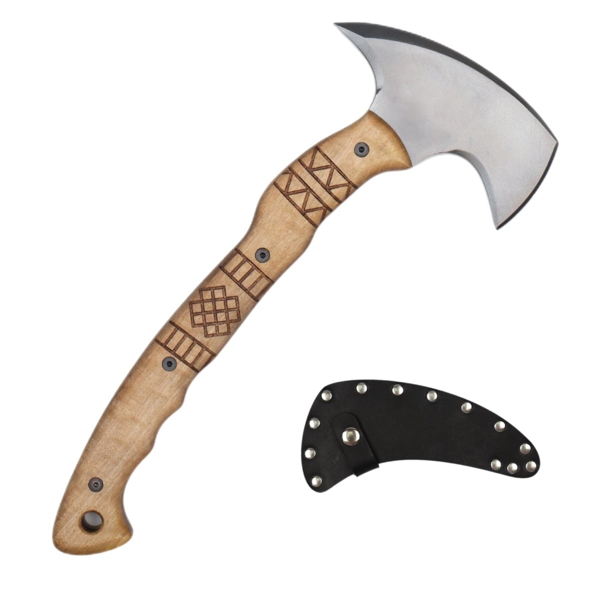 Tactical tomahawk "Sakari" with tribal engraving from AncientSmithy