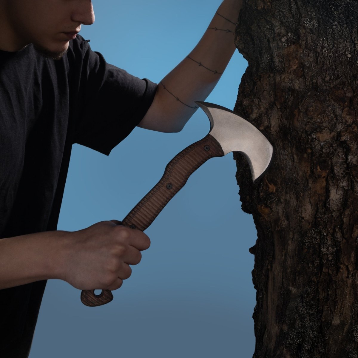 Tactical tomahawk "Wendigo" with polymer composite handle from AncientSmithy