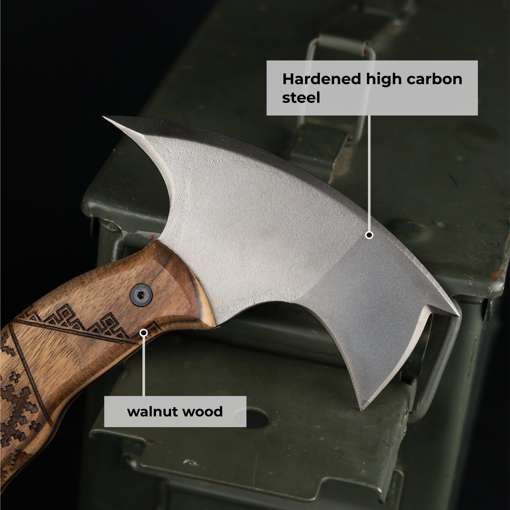 Tactical tomahawk "Perun" with Slavic engravings