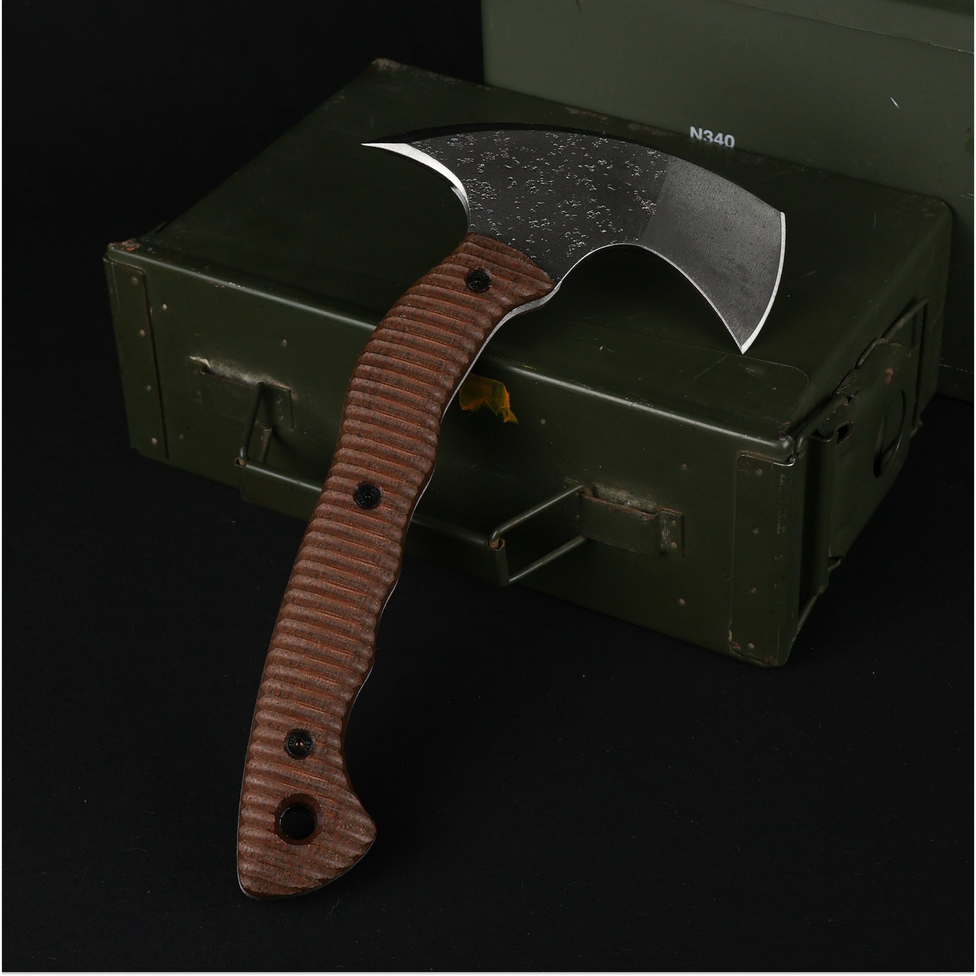 Compact tactical tomahawk with blade and polymer composit handle