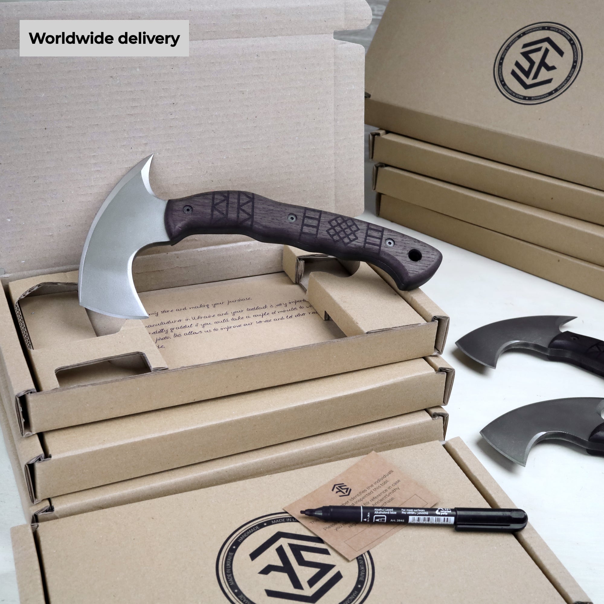 Kompakter Tomahawk „Otokan“ mit Stammesgravur