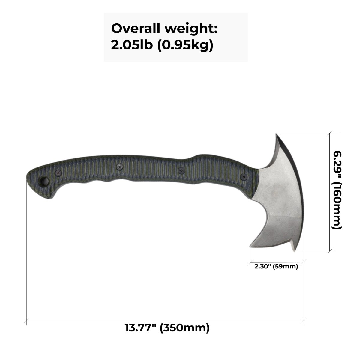 Tomahawk tactical "Alvaldi" with micarta handle from AncientSmithy