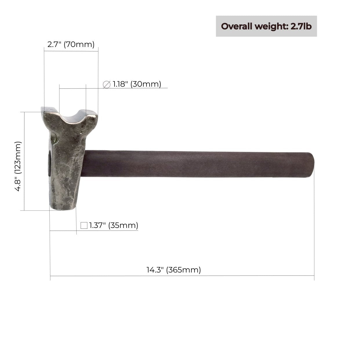 Top swage hammer with different work zones from AncientSmithy