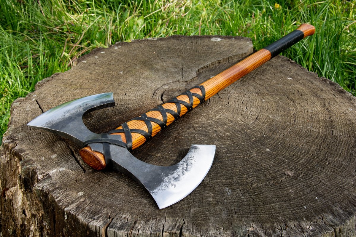 Two - edged axe "Havamal"(Functional version) from AncientSmithy