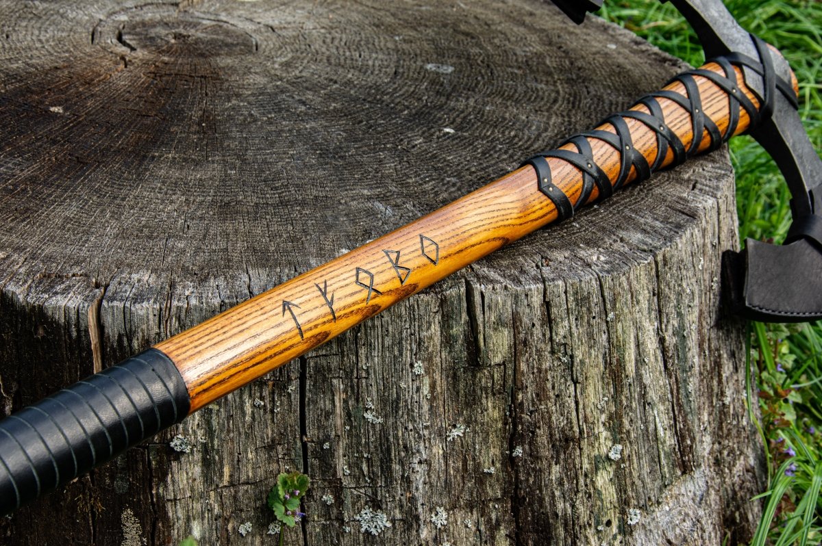 Two - edged axe "Havamal"(Functional version) from AncientSmithy