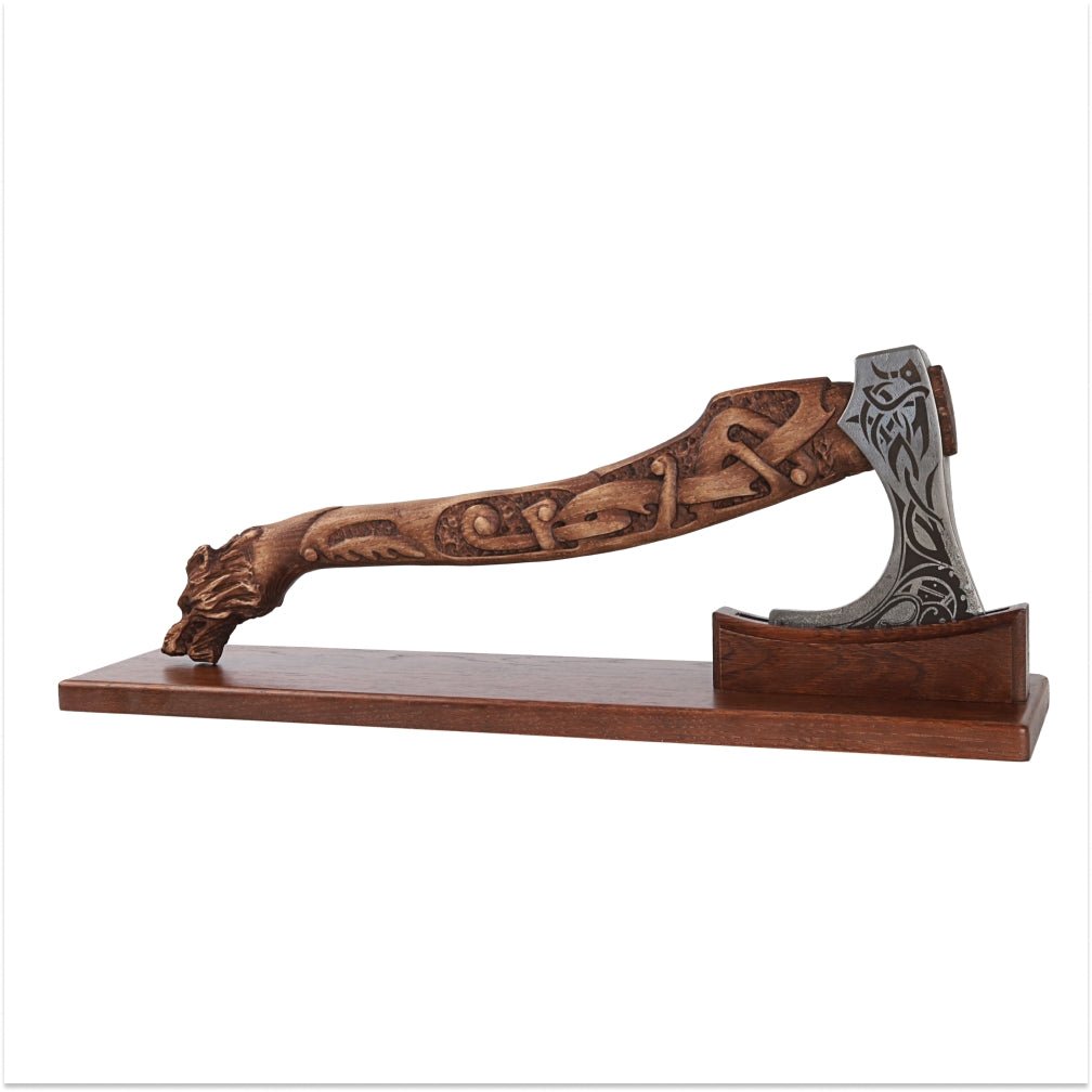 Upgrade You Showcase – Wooden Display for Viking Axes from AncientSmithy