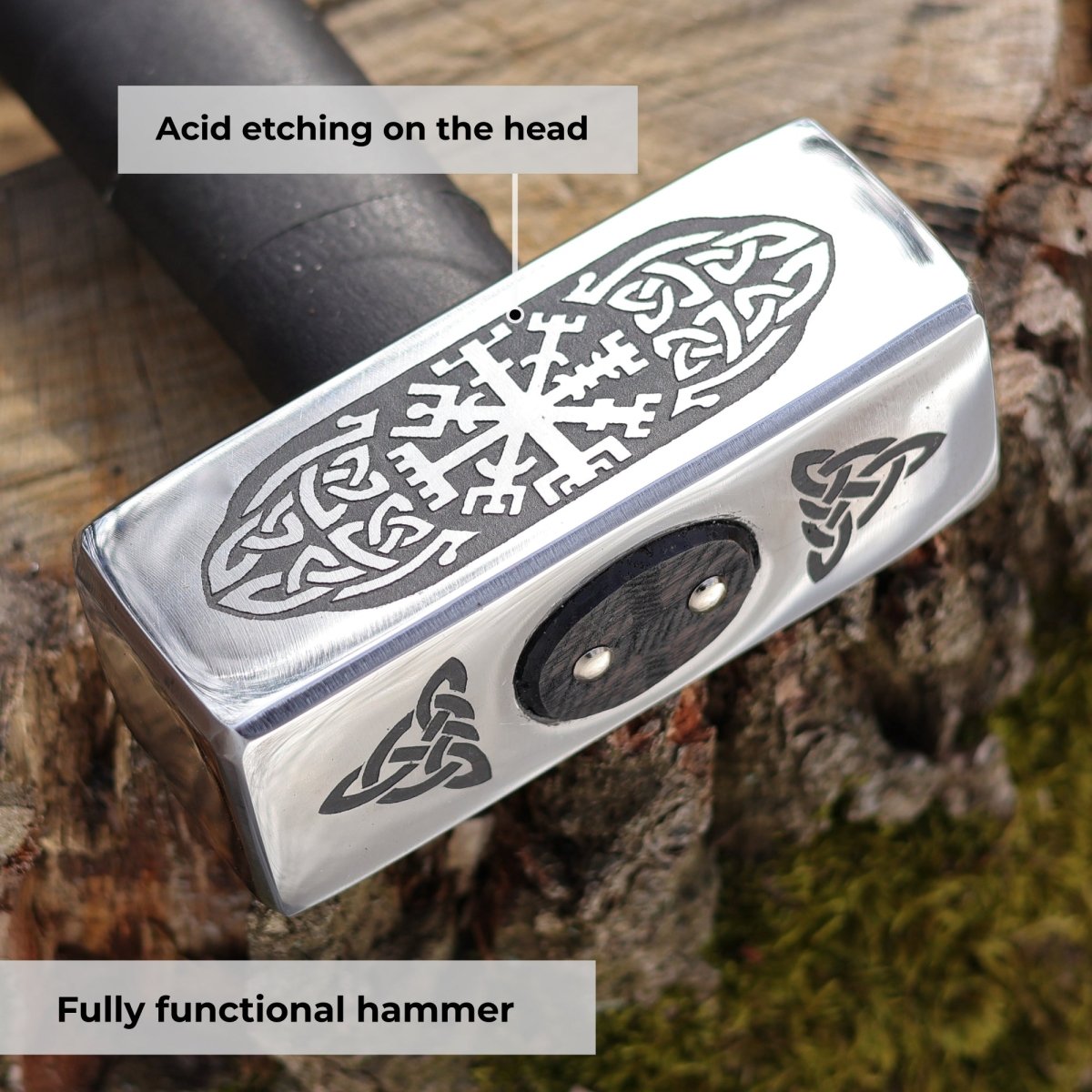 Viking hammer with Vegvisir from AncientSmithy