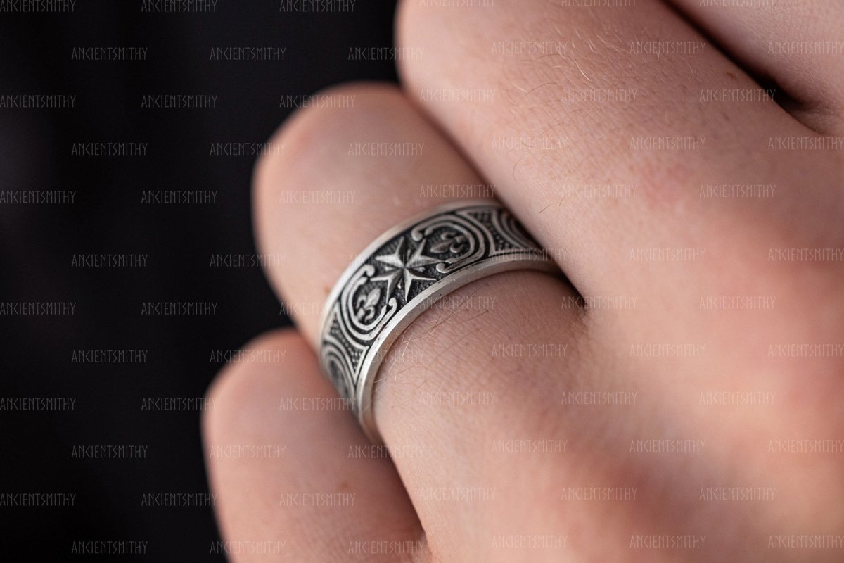 Ancient Mythology Sterling Silver Octagram Ring from AncientSmithy