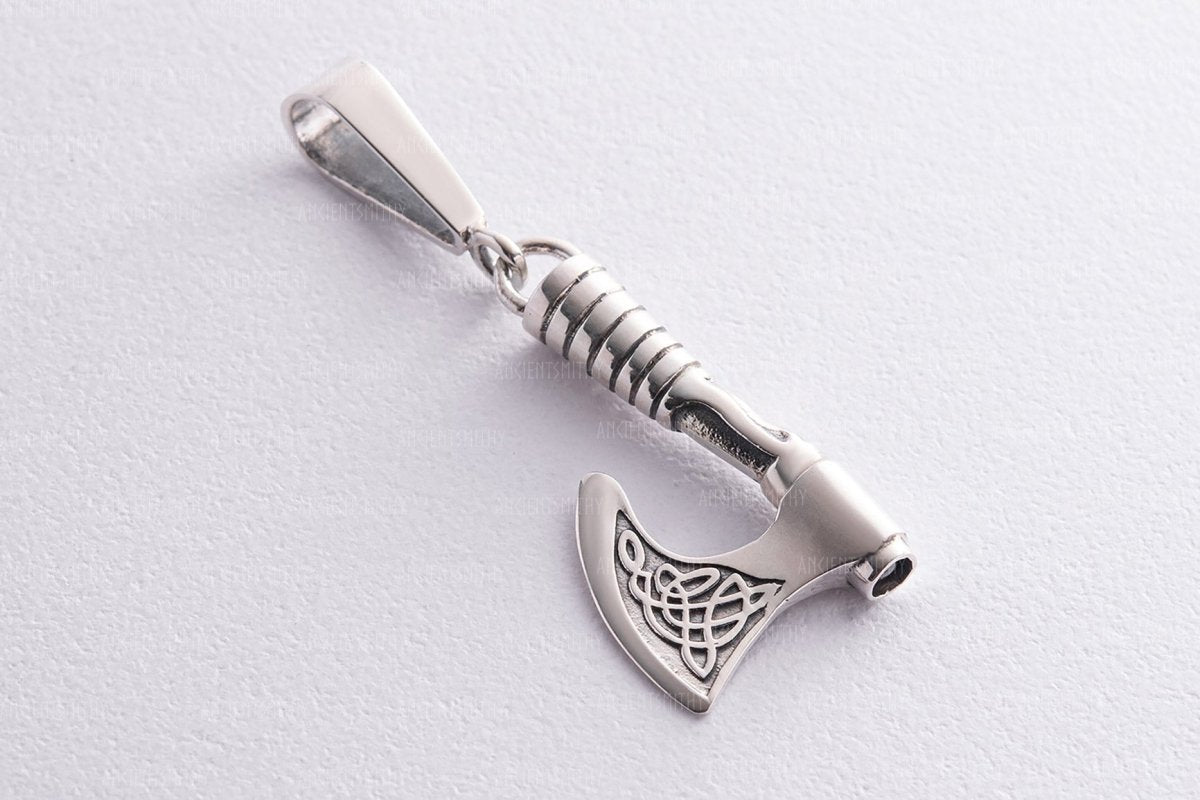 Axe of Perun Pendant Sterling Silver from AncientSmithy
