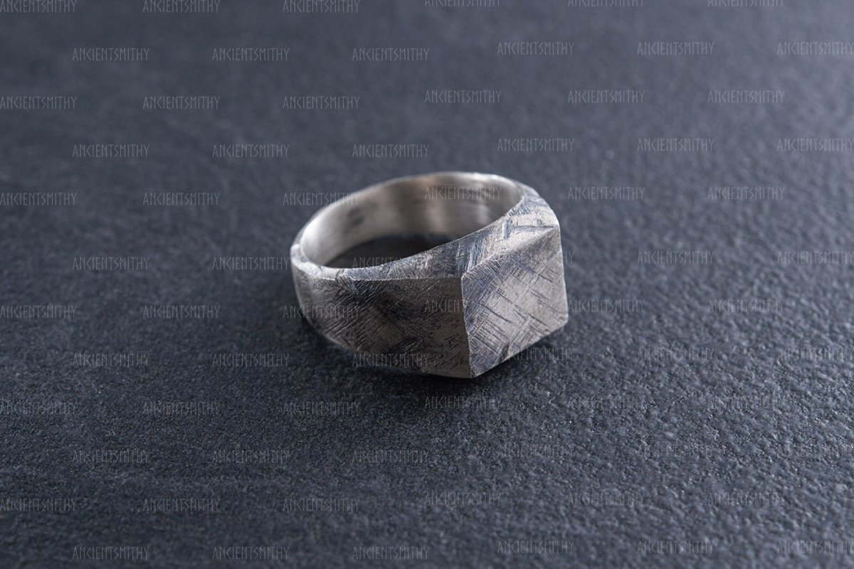 Custom Men's Silver Signet Ring "Hecate" from AncientSmithy