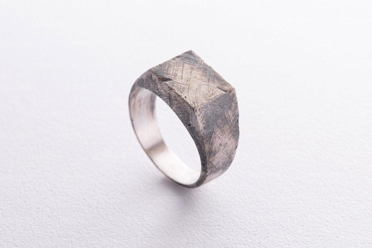 Custom Men's Silver Signet Ring "Hecate" from AncientSmithy