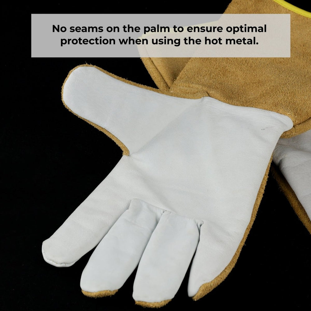 Fire resistant leather gloves for artisans - Blacksmith and welding gl