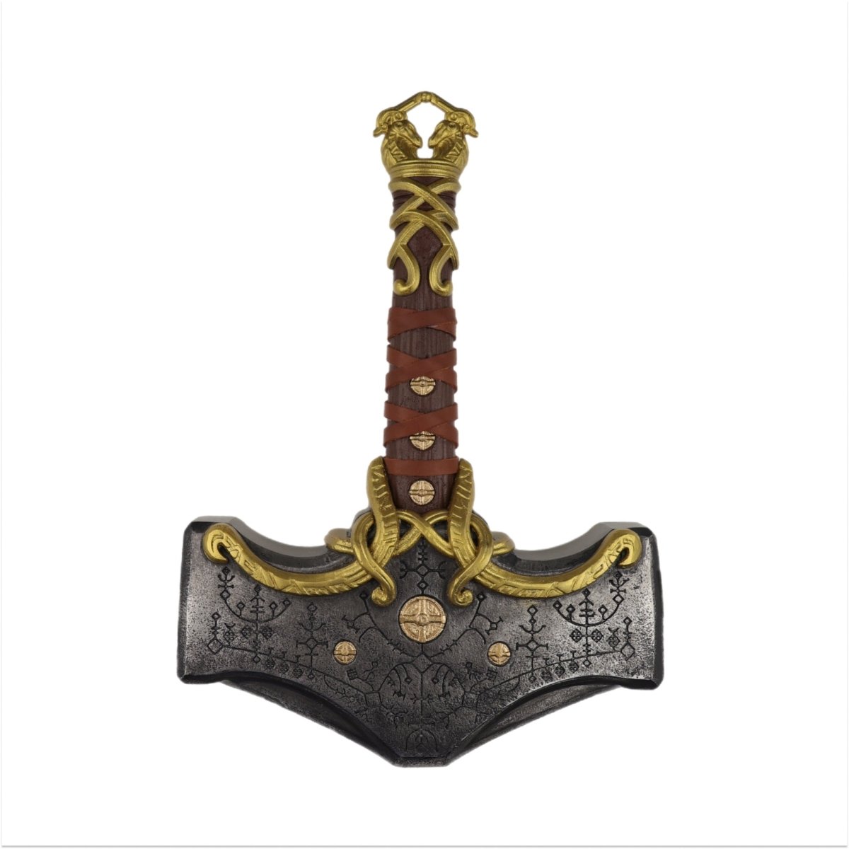 God of War Mjolnir hammer steel version 26.45lb and Luminescent runes from AncientSmithy