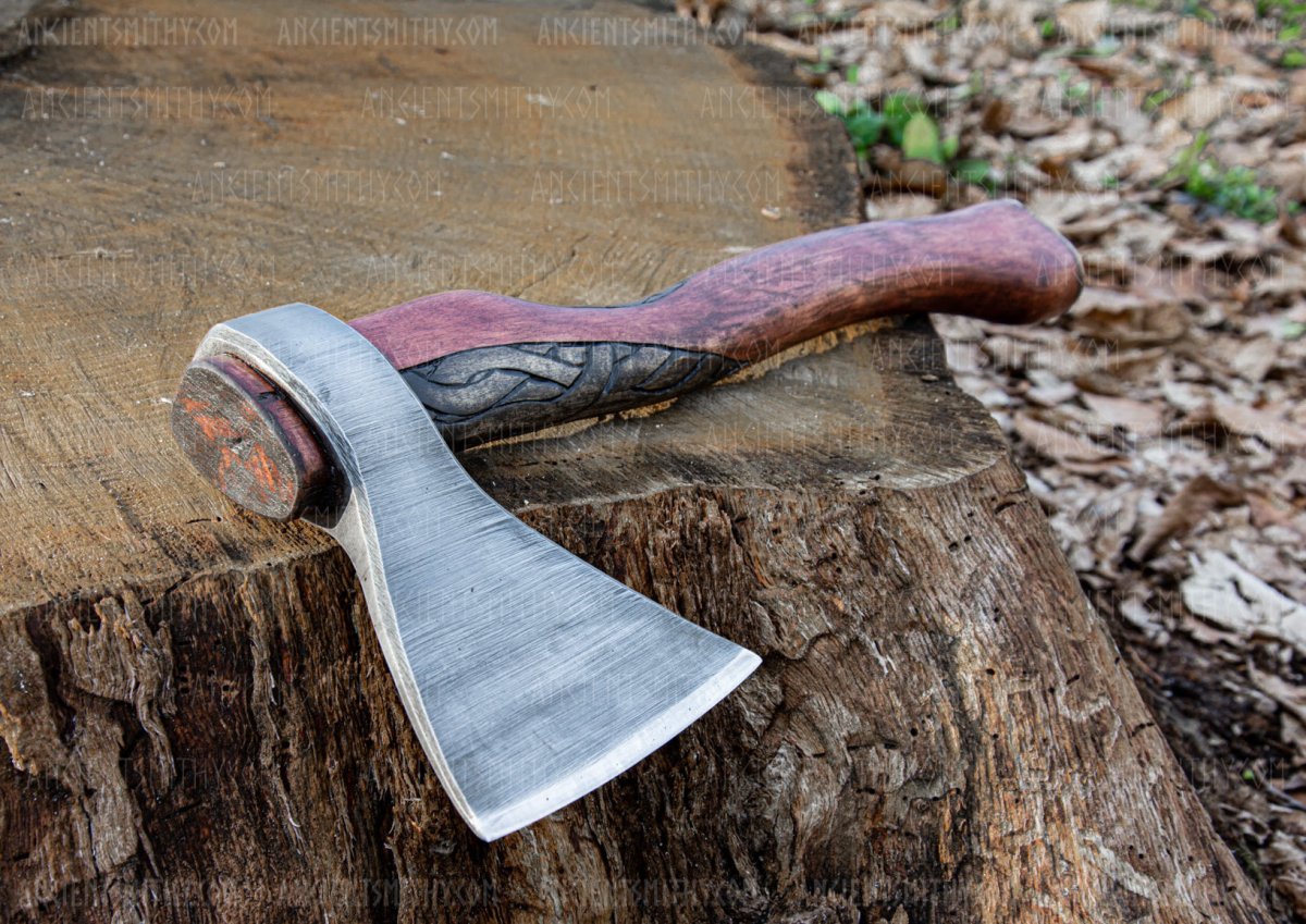 Hand forged axe “Sterk Vidar” with leather cover from AncientSmithy