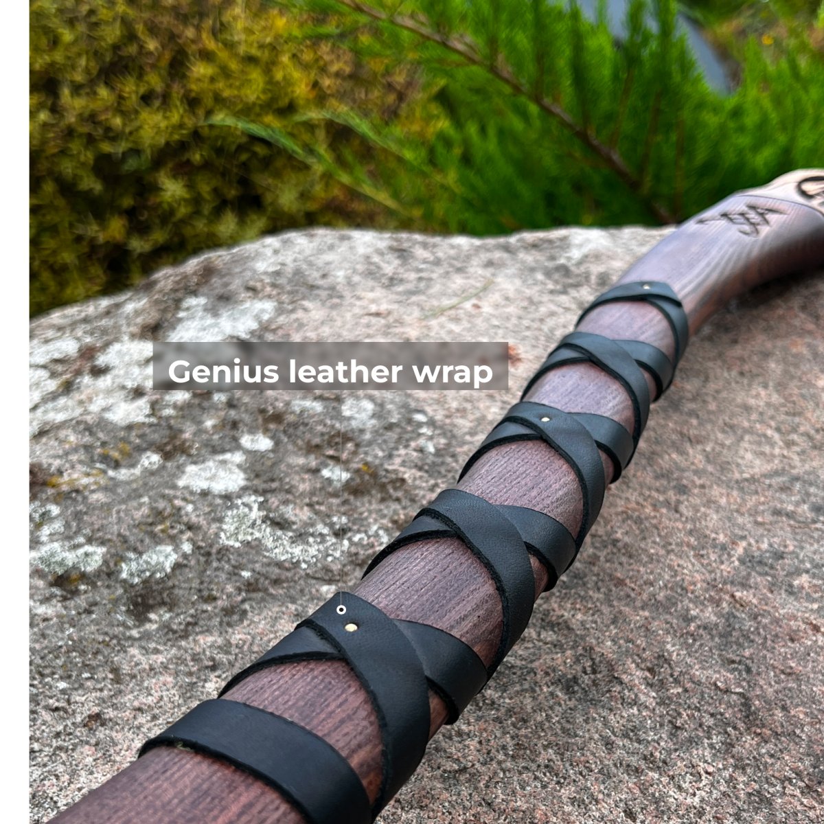 Hand-forged Leviathan axe with leather wrap from AncientSmithy