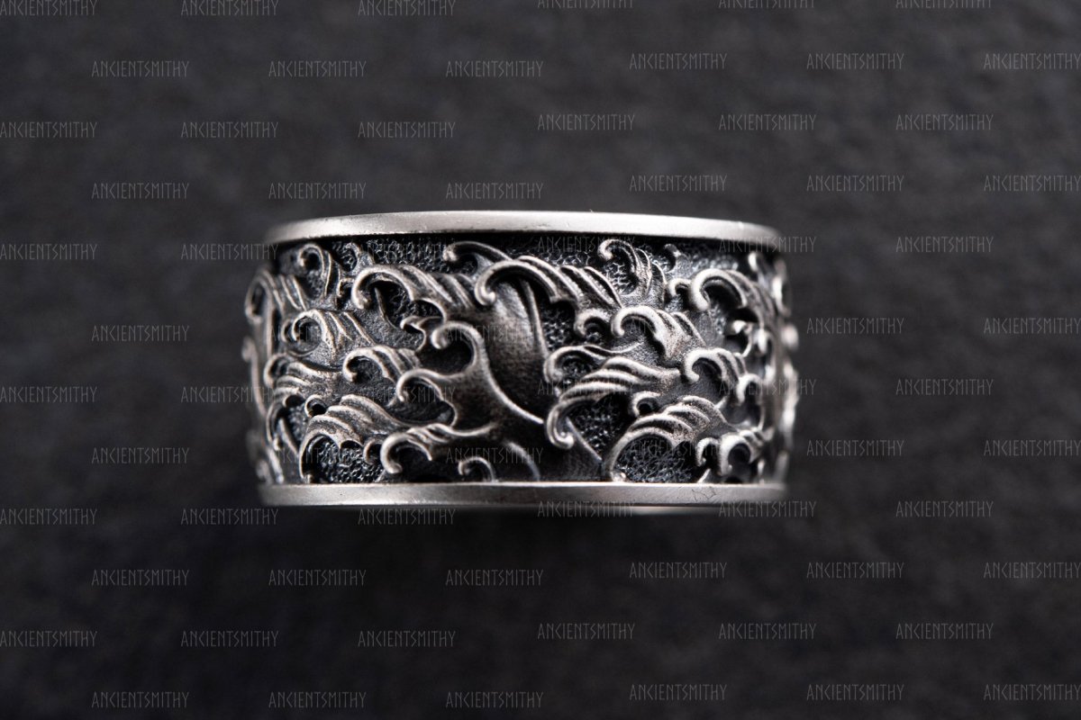 Handmade Unique Silver Ring "Hydros" from AncientSmithy