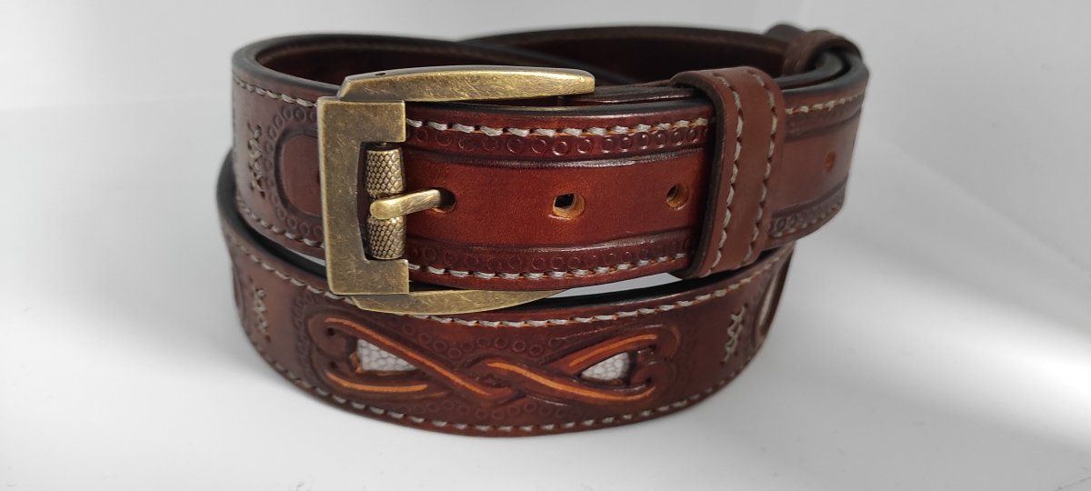 Handmade Viking Leather Belt "Heimdall" from AncientSmithy