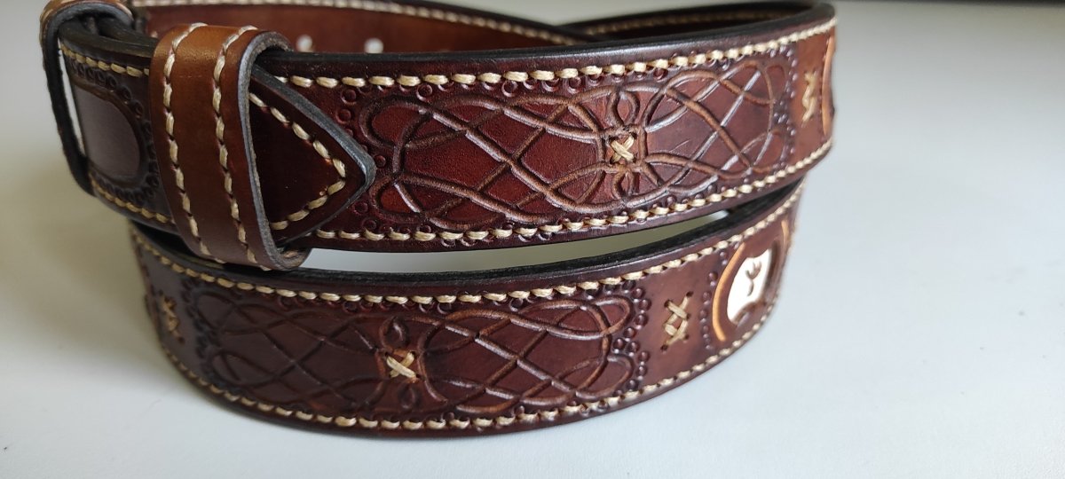 Handmade Viking Leather Belt "Heimdall" from AncientSmithy