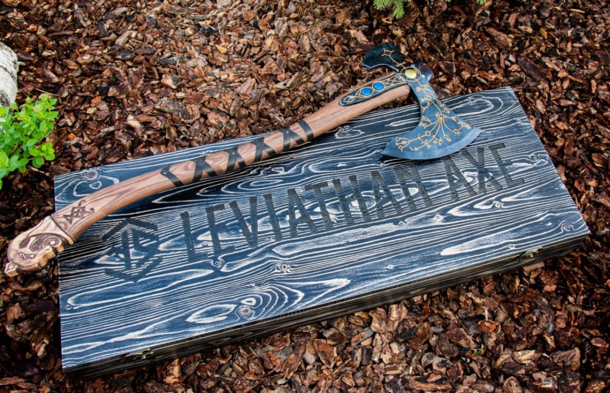 Leviathan axe with wooden box from AncientSmithy
