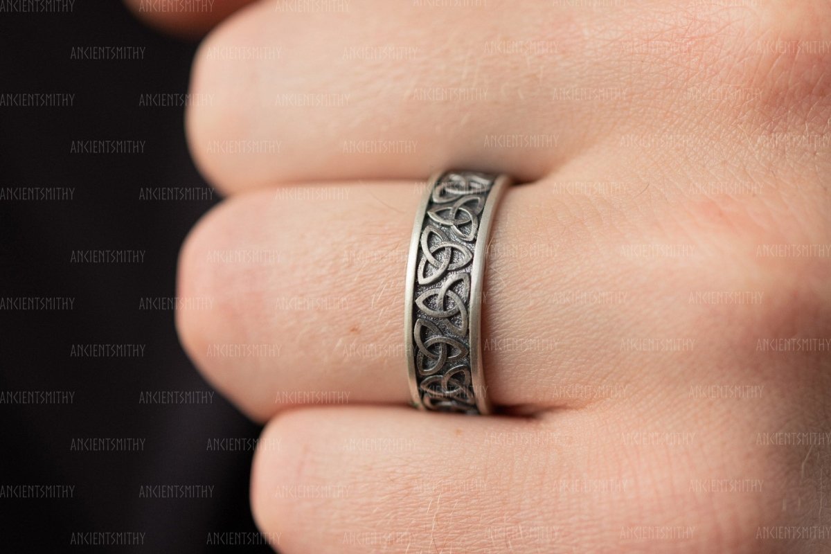 Men's Silver Ring with Celtic Knot "Swarog" from AncientSmithy