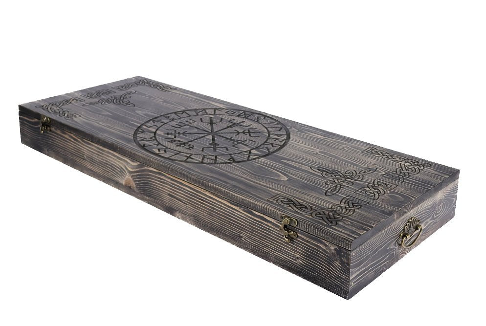 Runic wooden box for standard Leviathan axe from AncientSmithy