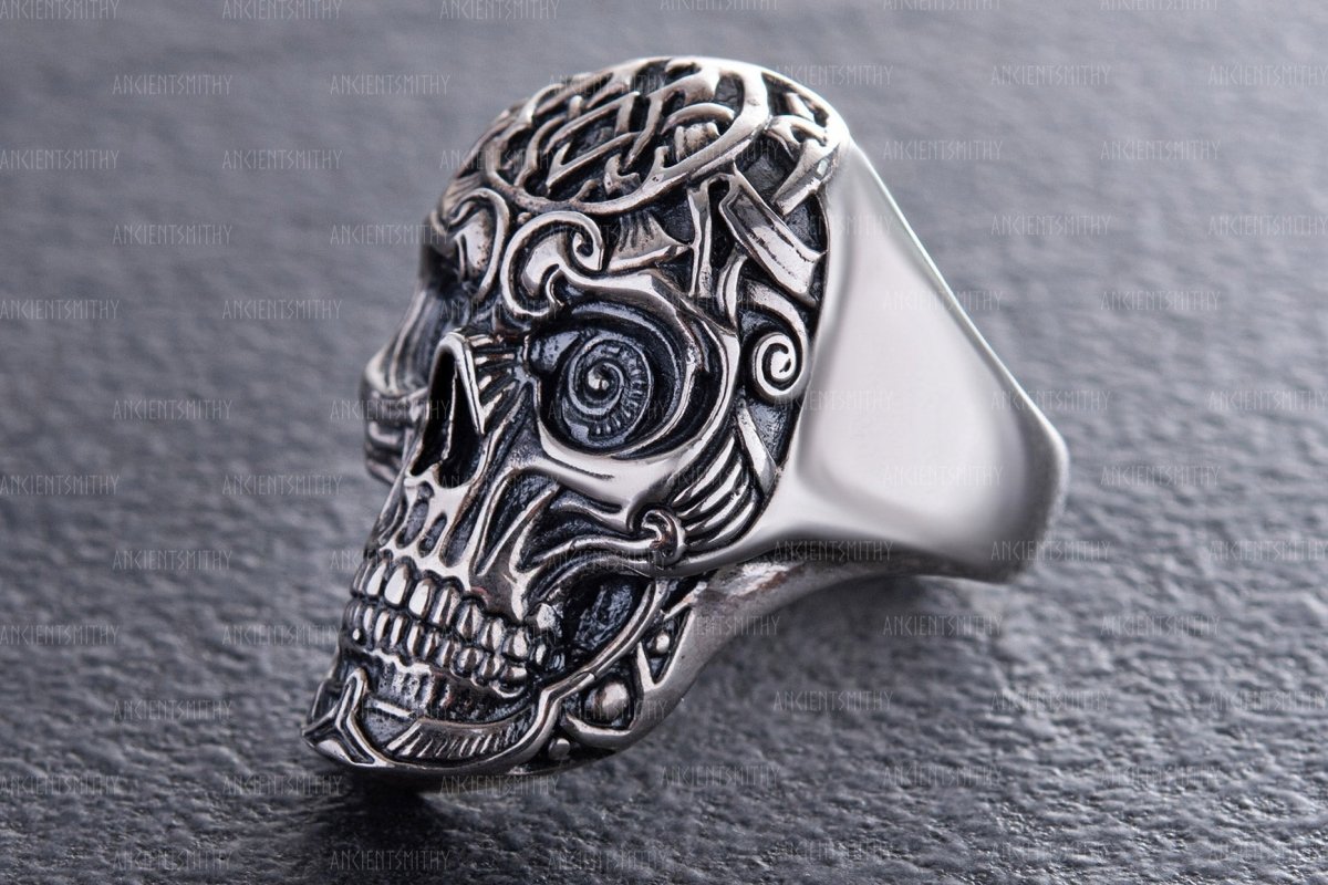Silver Skull Ring "Cronus" from AncientSmithy