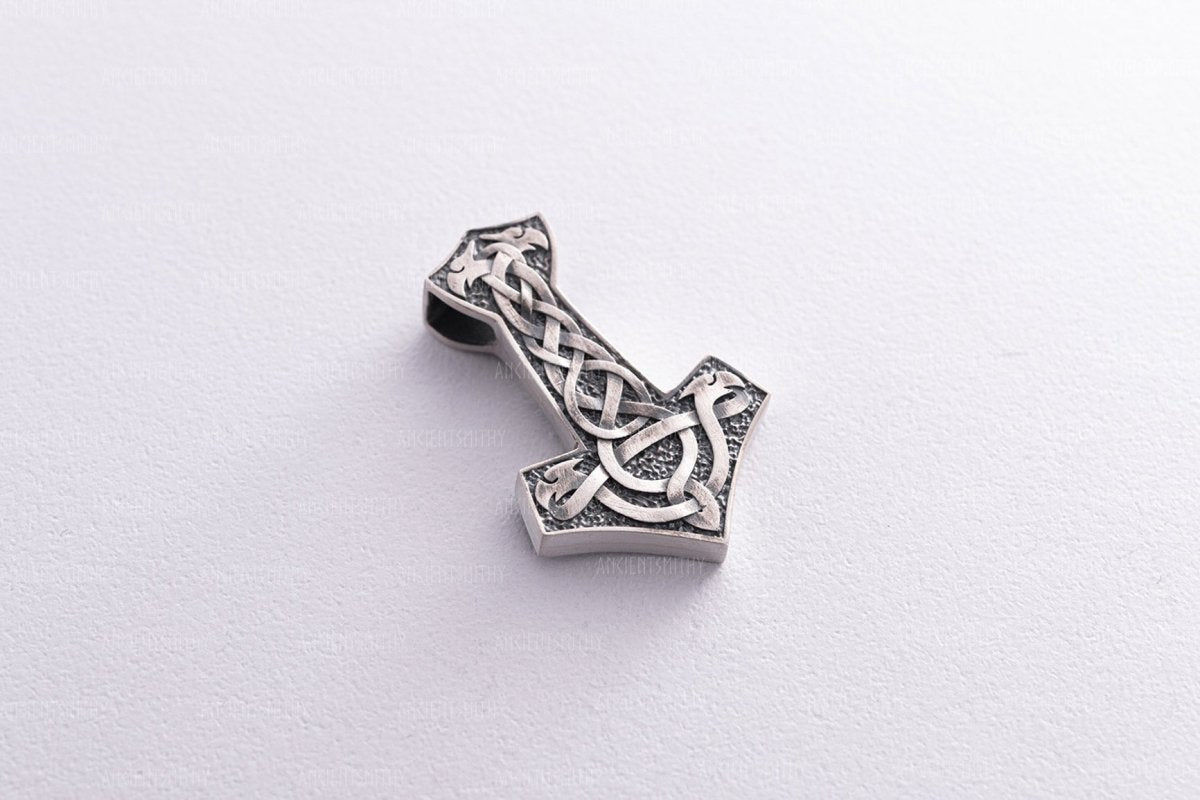 Silver Thor Hammer Pendant "Ogma" from AncientSmithy