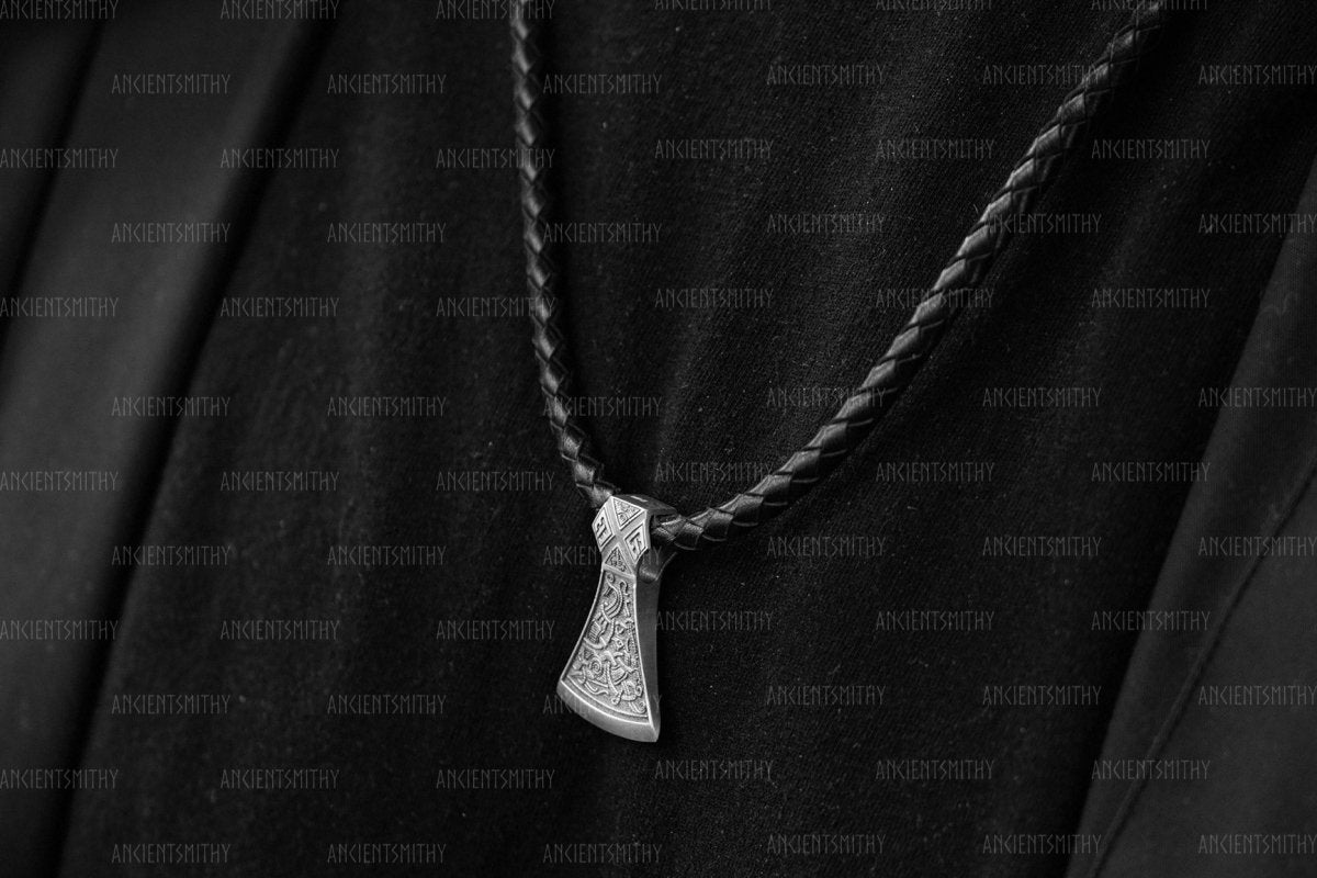 Silver Viking Axe Pendant "Sobek" from AncientSmithy