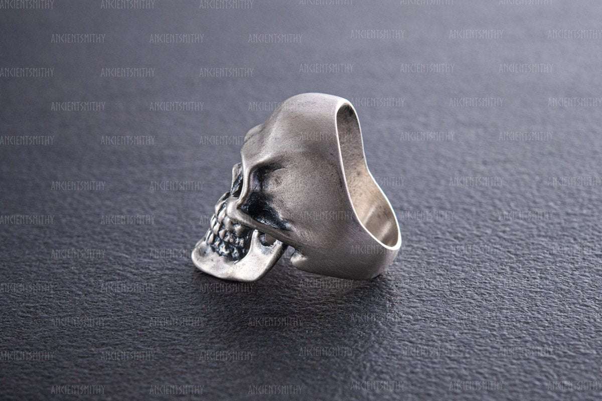 Sterling Silver Skull Ring "Santa Muerte" from AncientSmithy