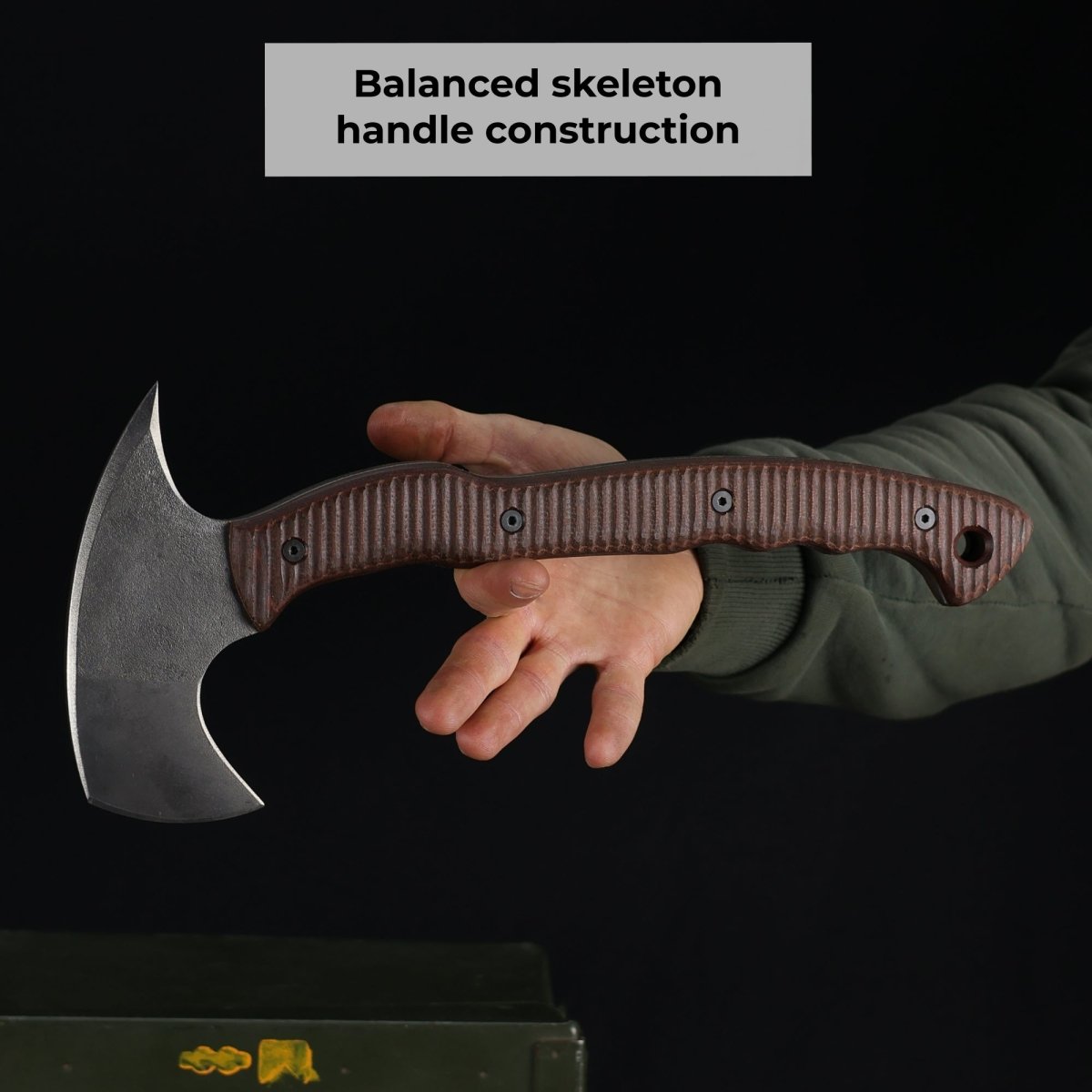 Tactical tomahawk with blade and spike 13.77" - Replaceble polymer composite handle from AncientSmithy