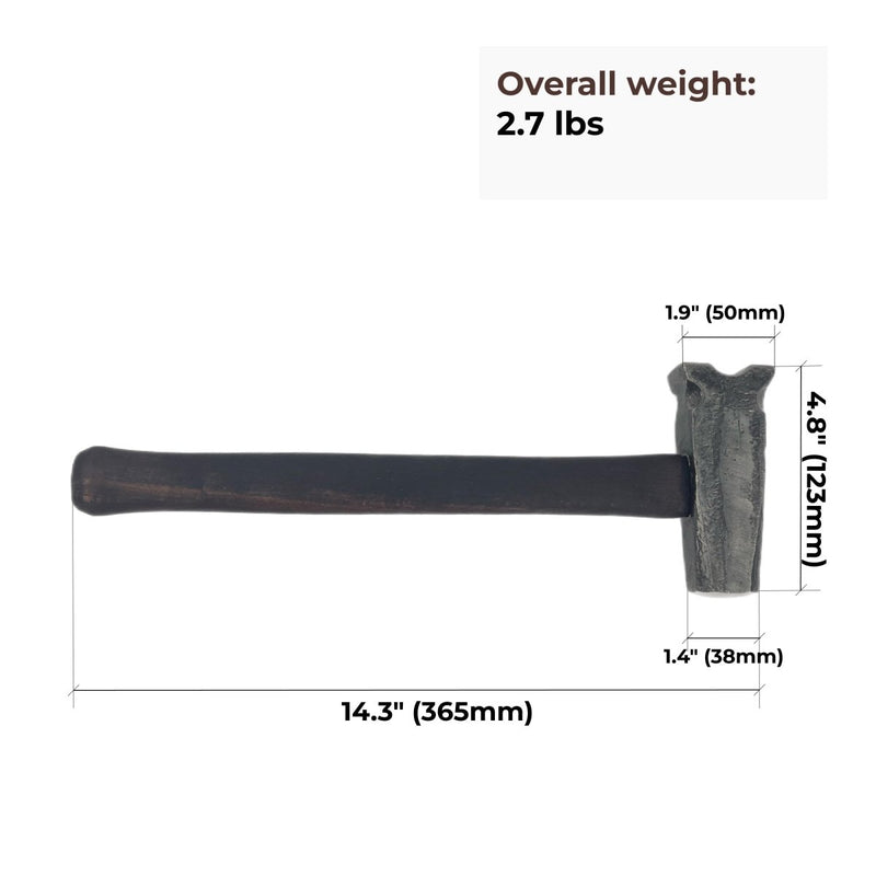 Top swage hammer with different work zones