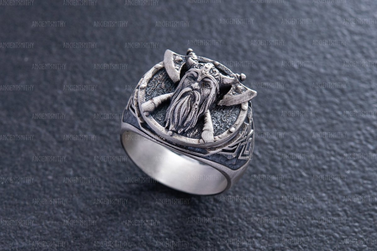 Viking Warrior Sterling Silver Ring "Tyr" from AncientSmithy